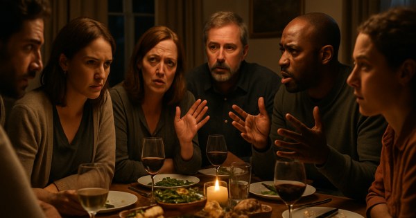 You're at a dinner party where the conversation turns political. What do you do?