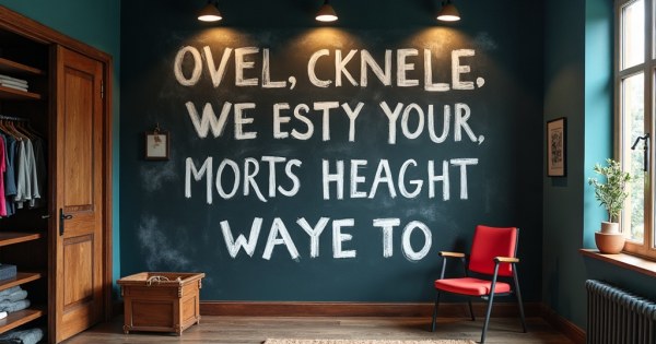 Motivational chalk quote written on a blackboard in a dressing room.