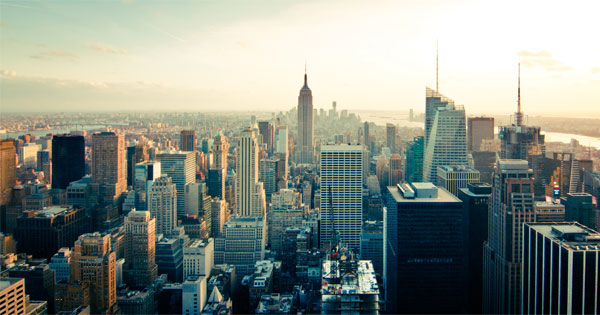 Person enjoying the vibrant streets and skyline of New York City